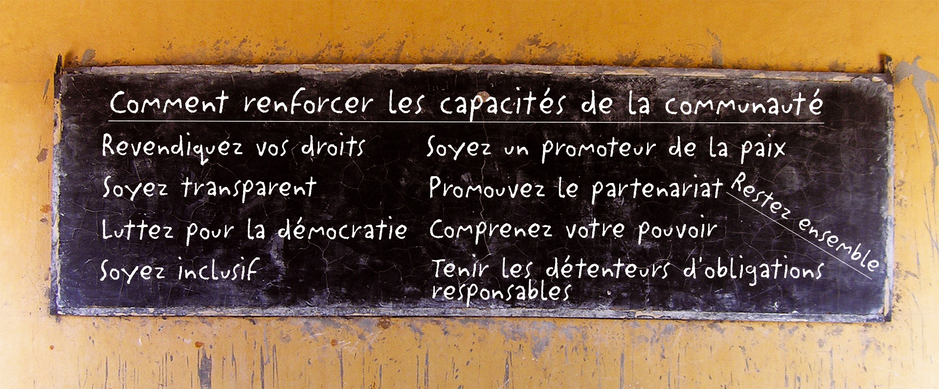 Tableau noir avec déclarations.